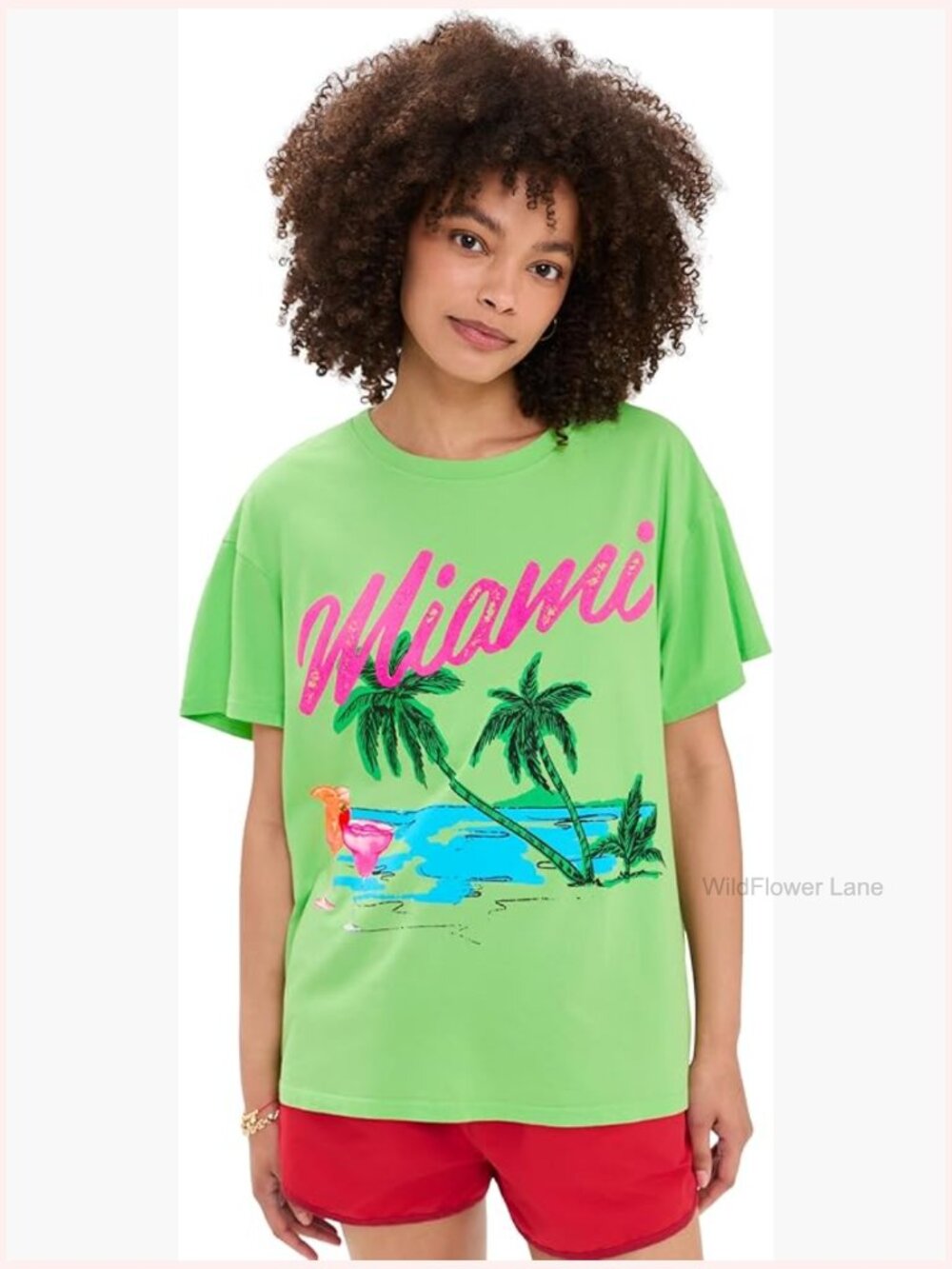 Crew Neck Short Sleeve T-Shirt With Palm Graphic